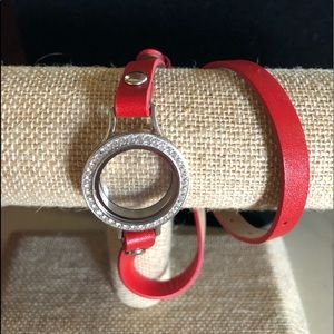 Origami Owl wrap bracelet with Swarovski locket